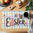 thumbnail image 2 of Easter Placemats Set of 12 Spring Leopard Printed Bunny Colorful Striped Place Mats Indoor Wipeable Table Mats Washable Cloth Dining Table Placemats for Kitchen Holiday Party Home Decor 13x19 Inch, 2 of 9