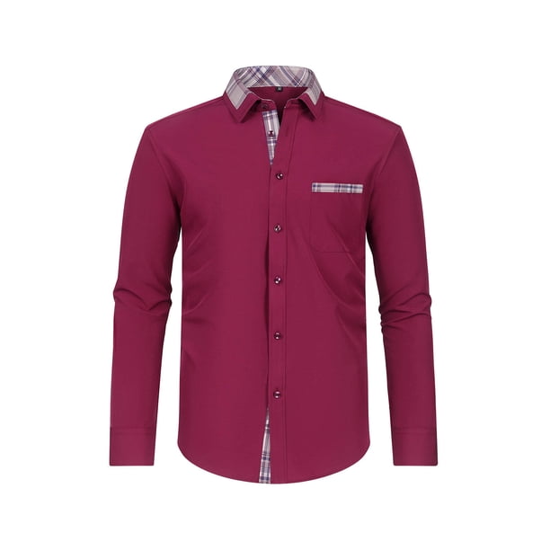 Blusa y camisa de manga larga con cuello vuelto para hombre, cárdigan liso con cuello vuelto, blusa de negocios con botones de poliéster para hombre