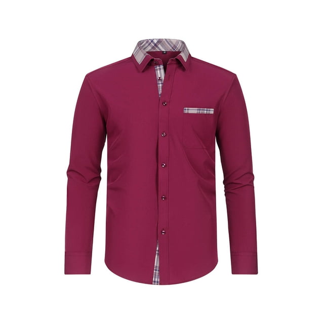 Chemise à Carreaux pour Homme, Cardigan à Boutons, Haut Décontracté à Manches Longues avec Col Rabattu, Polyester Doux Résistant aux Plis pour le Quotidien et les Activités de Plein Air