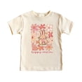 thumbnail image 4 of Happy Easter Flower Bunny Shirt for Women Youth and Toddler Girls Girly Matching Easter Tee Natural Shirt 5-6, 4 of 5