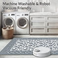 thumbnail image 5 of ODIKA 3'x5' Machine Washable Non-Slip Area Rug, Non Slip Elegant Dark Gray Floral for Stylish Floors High Traffic Rug, Blue, 61843, 5 of 7