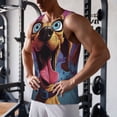 thumbnail image 5 of Vsdgher Cartoon Big-Eyed Dog Men's Workout Tank Tops Sleeveless Gym Shirt Quick Dry Fitness Bodybuilding Sleeveless T Shirt-3X-Large, 5 of 7