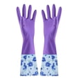 thumbnail image 4 of Btomtd Rubber Gloves,Dishwashing Gloves,Cleaning Gloves,Cleaning Gloves Flower Rubber Velvet Long Gloves Household Gloves Antiskid Household Dish Washing Cleaning Gloves, 4 of 5
