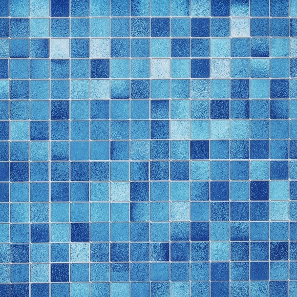 Blue Mosaic Wallpaper Peel and Stick Wallpaper Self Adhesive Removable Contact Paper for Bathroom Kitchen Countertop Shelves Backsplash Tile 17.7"x393" Waterproof Vinyl Wall Paper Renter Friendly