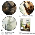 thumbnail image 4 of Designart "Aquarelle Depiction Of Grizzly In Refuge" Animals Bear Picture Framed Wall Art Living Room, 4 of 5
