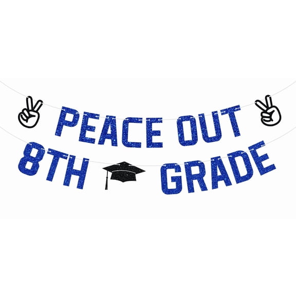 Peace Out 8th Grade Banner, 8th Grade Level Complete, Class of 2024 Senior Graduation Party Decorations