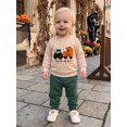 thumbnail image 4 of RUINIXCW Toddler Boy Halloween Outfits Tractors Pumpkin Letter Ghost Embroidery Crew Neck Sweatshirt and Jogger Pants 2 Piece Set, 4 of 9