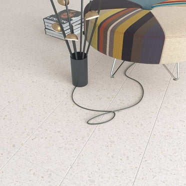 The Tile Life Terrazzo Nacar White Porcelain Floor and Wall Tile, 6" x 6" Sample, 1-Piece