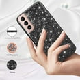 thumbnail image 2 of Phone Case for Samsung S22 Plus Case Glitter Sparkle Gold, Samsung Galaxy S22 Plus Case Silicone Anti-fingerprint Glamorous Shiny Cover Thin (Black), 2 of 7