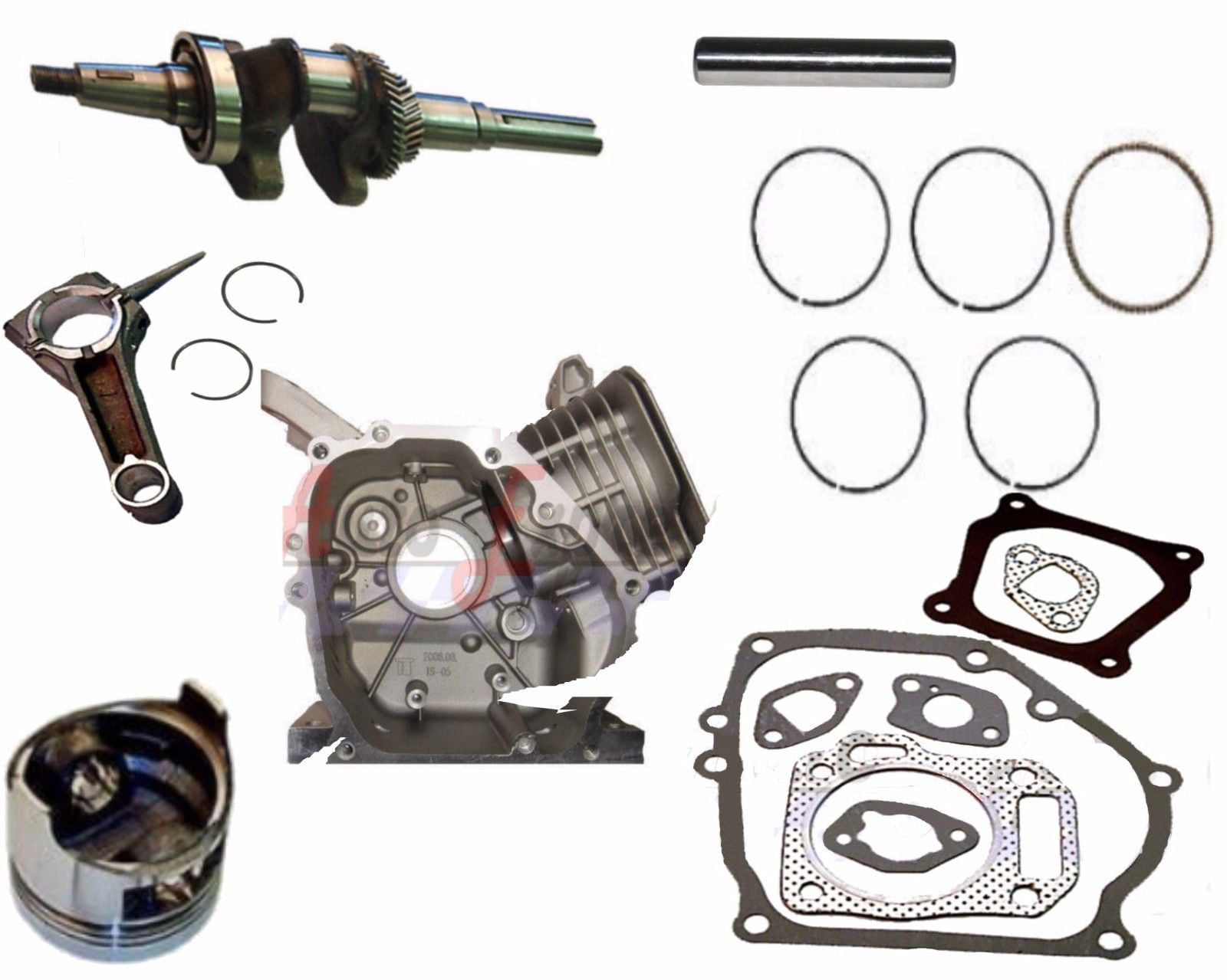 Complete Engine Rebuild Kit Piston Cylinder Head Assembly For Honda GX160 5.5HP 