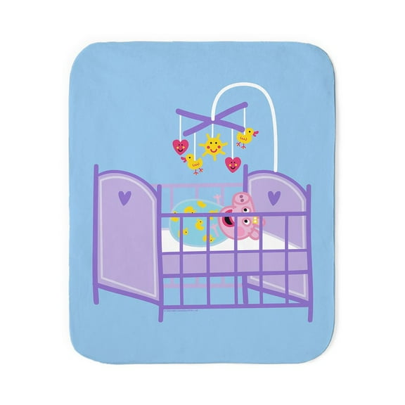 CafePress - Peppa Pig: Crib Giggles - Sherpa Fleece Throw Blanket 60" x 50"