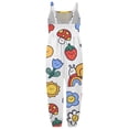 thumbnail image 3 of Gzbliryd Girls Floral Jumpsuit Wide Leg Loose Ruffle Sleeve Girls Summer Clothes for Boys with Pockets Casual Fashion (White,4-5 Years), 3 of 3