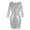 Silver, variant on Women's 3/4 Sleeve V Neck Sequin Sparkle Glitzy Glam Wedding Party Dress Flapper Evening Club Cocktail Bodycon Clubwear S Silver