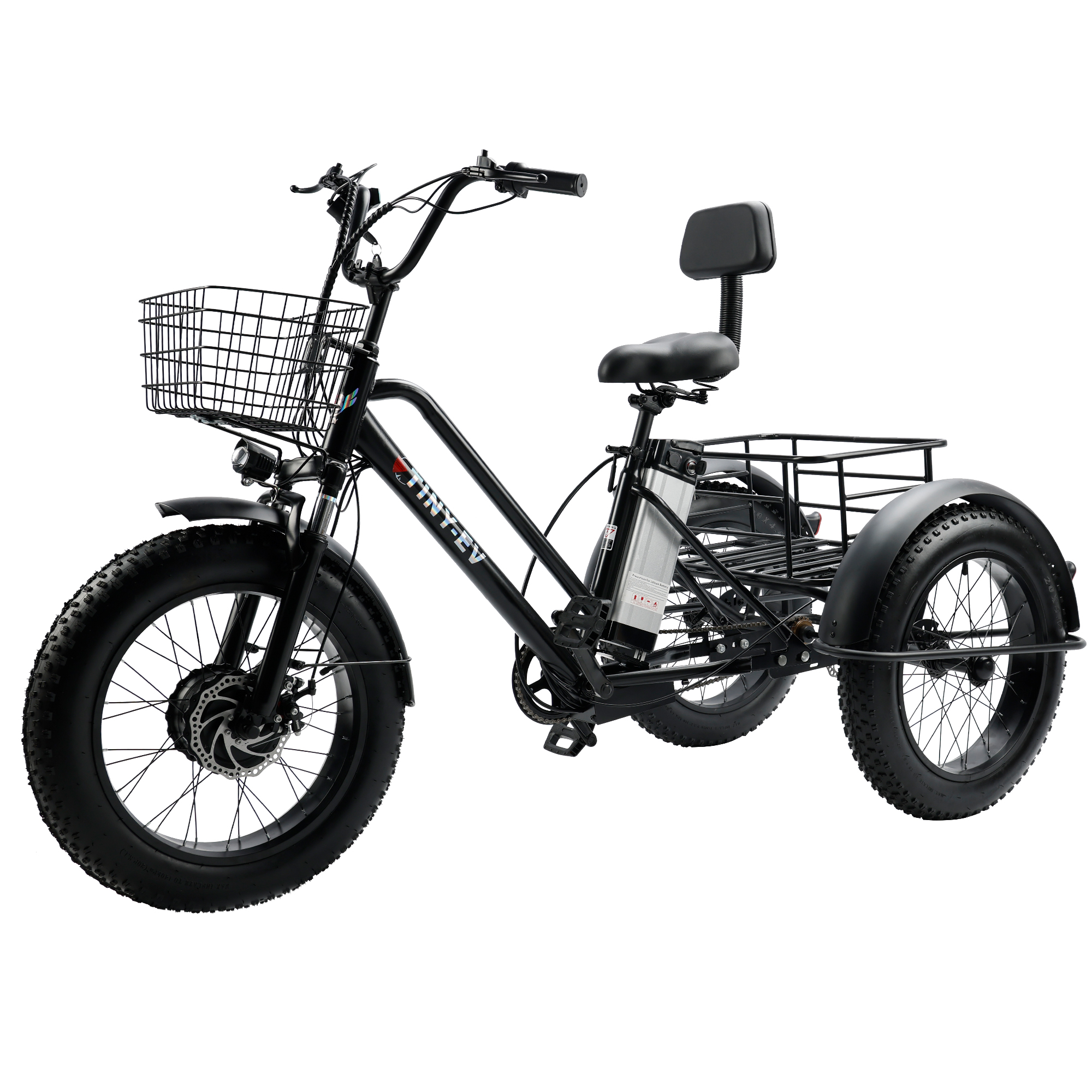ARTUDATECH Electric Trike for Adults, 500W Motor, 3 Wheel Electric Bike with 25-mile Long Range, Dual Disc Brake, Fat Tire e trike with 48V 13Ah Battery