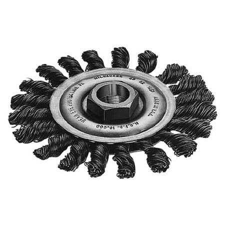 Milwaukee Tool STEEL CABLE TWIST KNOT WHEEL 4 IN., .02 GAUGE WIRE 5/8-11 THREAD