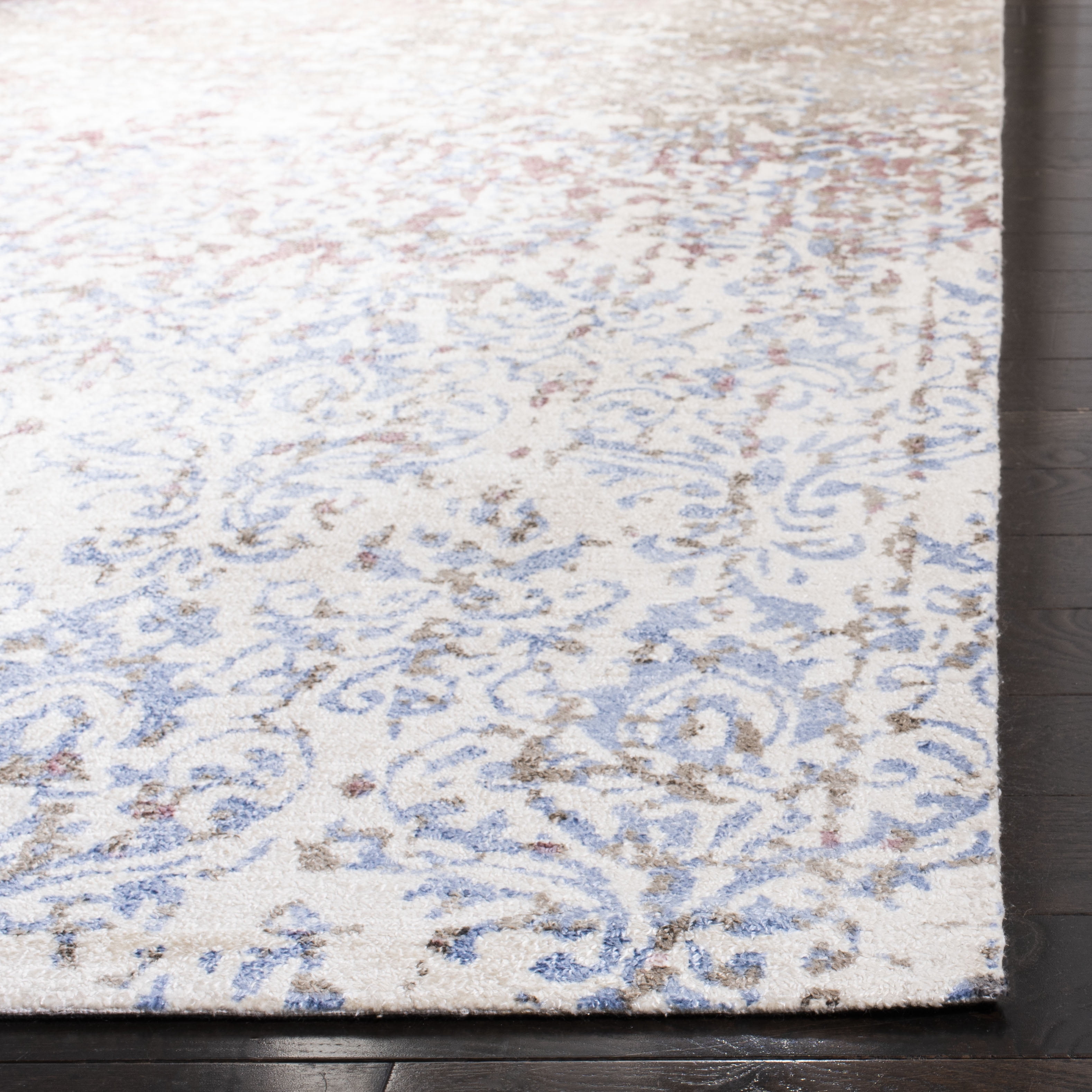 SAFAVIEH Expression Kliment Abstract Area Rug, Ivory/Blue, 8' x 10'