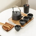 thumbnail image 3 of Japanese Travel Tea Set, Black China Tea Service With Teapot, Mini Chinese Tea Sets For Adults, Mens Gifts, 3 of 5