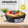 thumbnail image 2 of nutrichef Electric Crepe Maker Pan & Griddle, 12 Inch Nonstick Cooktop, LED Indicators & Adjustable Temperature Control, Includes Spatula, Batter Spr, 2 of 7