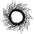 thumbnail image 3 of Northlight Glittered Twig Artificial Halloween Wreath - 24" - Black - Unlit, 3 of 10