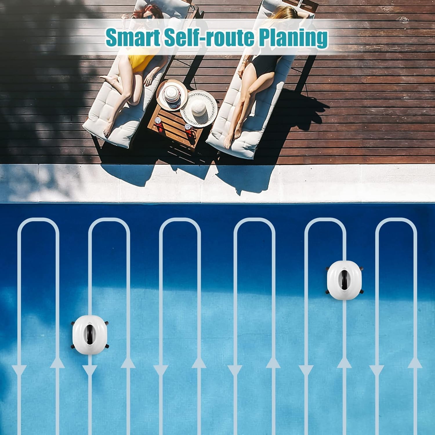 Blossom Robotic Pool Cleaner Cordless 130 Mins Runtime For In-Ground Pools up to 850 Sq Ft