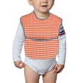 thumbnail image 6 of Hirioo Orange Gingham for Baby Waterproof Pocket Bib Adjustable Closed for Babies Toddlers with Large Pocket 6-24Months, 6 of 8
