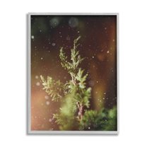 Winter Snowfall Night Pine Tree Holiday Photograph Gray Framed Art Print Wall Art