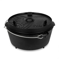 Petromax Cast Iron Dutch Oven for Cooking or Baking Outdoors Over a Campfire or in the Home Kitchen, Pre-Seasoned Cookware Conducts Heat Evenly, 3 Legs, 11.4 Quart
