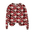 thumbnail image 3 of Levmjia Christmas Sweater for Women Crewneck Sweatshirt Women's Christmas Trendy Printed Round Neck Long Sleeved Top Loose Fitting Sweater, 3 of 5