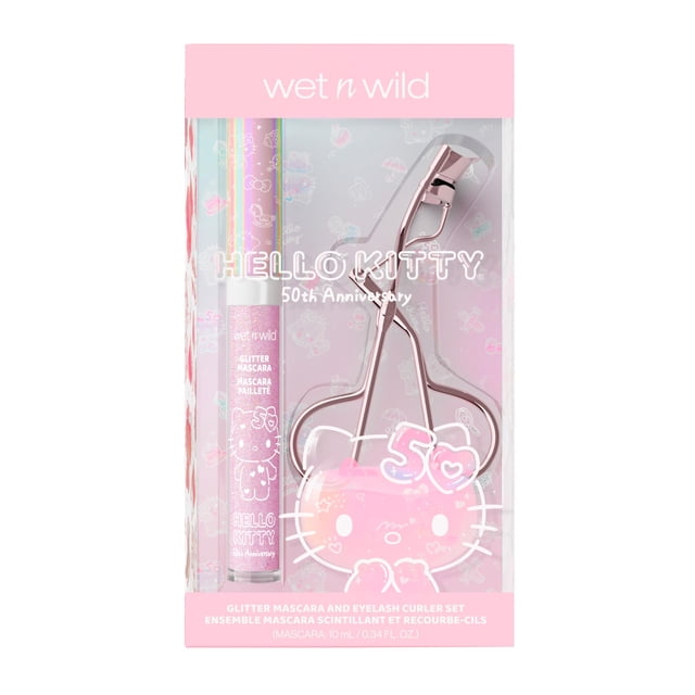 Set de rímel y rizador de pestañas wet n wild Hello Kitty Glitter