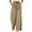 1Pack:Khaki, variant on Women's Summer Elasticated Slouchy Wide Leg Pants with Pockets Khaki M