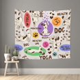 thumbnail image 2 of Balery Dog Doing Yoga Pattern Tapestry 60x51 Inches - Large Wall Hanging Tapestry for Bedroom, Living Room, Dorm Decor - Artistic and Aesthetic Room Decor, 2 of 9