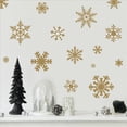 thumbnail image 4 of Winter Snowflakes Christmas Decals and Decor Vinyl Lettering Decal Stickers Self Adhesive - Large Set- Qty 22 - Sizes Range from 3"-9" - Color: Metallic Gold, 4 of 7