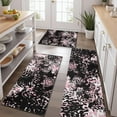 thumbnail image 2 of Black and Pink Of Leopard Print Kitchen Rugs Sets Of 3,Kitchen Runner Rugs Non Skid Washable,Decorative Kitchen Floor Mats for Kitchen,Sink,Laundry,17"x30"+ 17"x47" + 17"x59", 2 of 6
