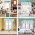 thumbnail image 5 of Summer Green Beach Valance Curtain for Windows Coastal Nautical Watercolor Gradient Ocean Wave Rod Pocket Curtain Valances Short Window Treatments for Kitchen Bathroom Laundry Basement 42 x 12 Inch, 5 of 9
