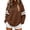Brown #0270, variant on Women Varsity Sweatshirt Long Sleeve Casual Oversized Pullover Striped Sleeve Loose Fit Athletic Top