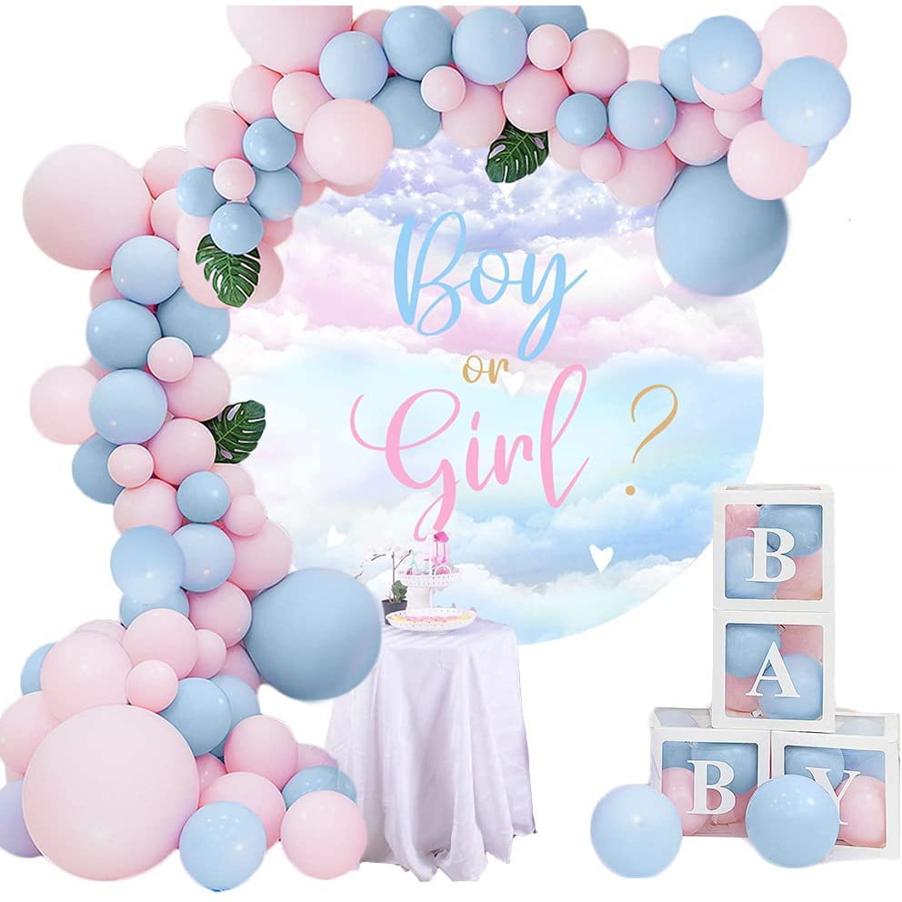 MMTX Blue Pink Balloon Garland, Gender Reveal Decoration with Blue Pink ...