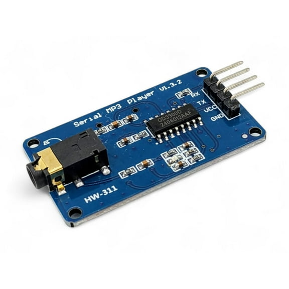 YX5300 MP3/WAV/WMA Music Player Module, 32GB SD Card Support, UART TTL Serial Control, 3.2-5.2V DC