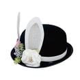 thumbnail image 6 of HNMKIU Easter Rabbit Ears Beret Hat Cute Performance Prop For Holiday Party Celebration Black,One Size, 6 of 6
