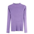 thumbnail image 3 of Pull pour Femmes Automne et Hiver Manches Longues Col Mi-Haut style Coréen slim, 3 of 5
