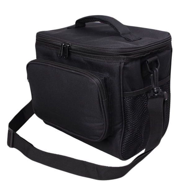 Térmica Hombro Almuerzo Tote Contenedor Comida Picnic Aislado (Negro)