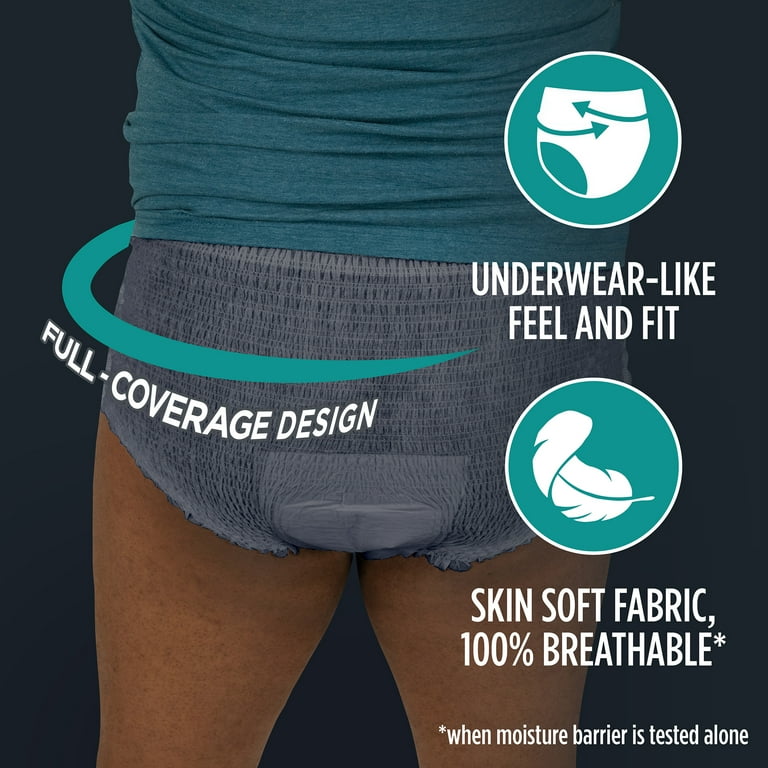 Assurance Men's Overnight Incontinence Underwear, L/XL, Ultimate