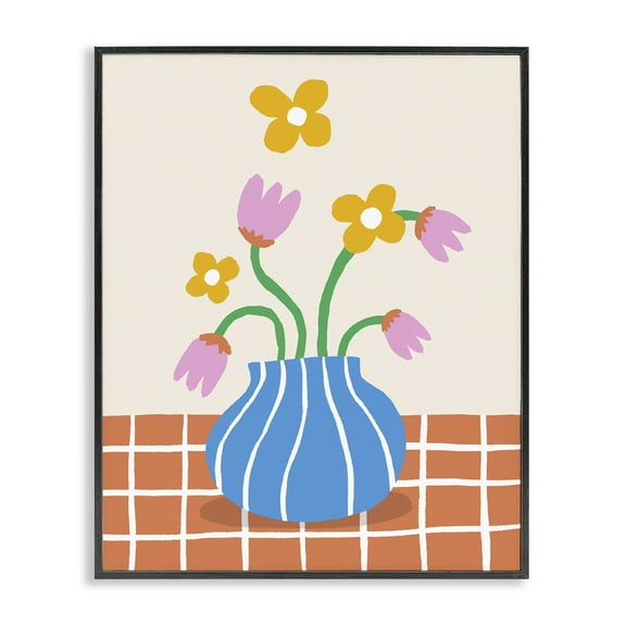 Stupell Industries Whimsical Flower Market Plants & Flowers Painting Black Framed Art Print Wall Art, 11 x 14