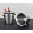 thumbnail image 3 of Lujoso cubo de hielo de metal de acero inoxidable con asas doradas, enfriador de cubo de vino, tina de bebidas for paridades, picnics, camping, uso de bar al aire libre, 3 of 4