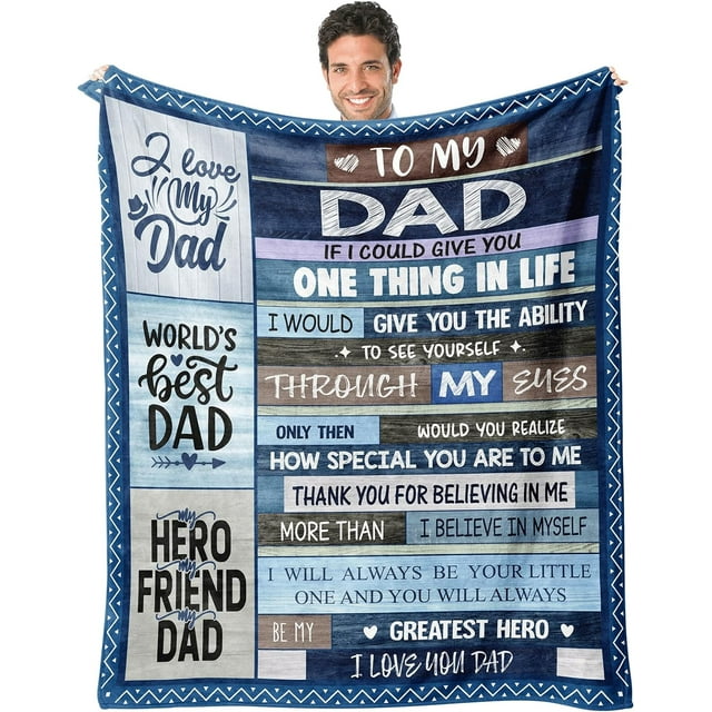 LHSHID Dad Blanket Gifts for Fathers Day for Dad Gift from Daughter Dad Gift from Son to My Dad Hero Friend Blanket for Sofa Bed Birthday for Father from Son Daughter 30"x40"