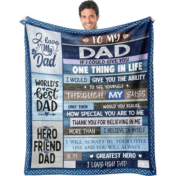 LHSHID Dad Blanket Gifts for Fathers Day for Dad Gift from Daughter Dad Gift from Son to My Dad Hero Friend Blanket for Sofa Bed Birthday for Father from Son Daughter 30"x40"