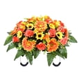 thumbnail image 2 of Artificial Satin Saddle Flower, 24-inch Silk Floral Arrangement for Memorial Day Cemetery Tombstone Decoration, 2 of 6