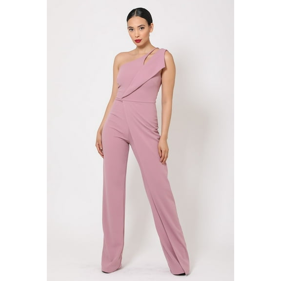 One Shoulder Jumpsuit W/ Small Opening L