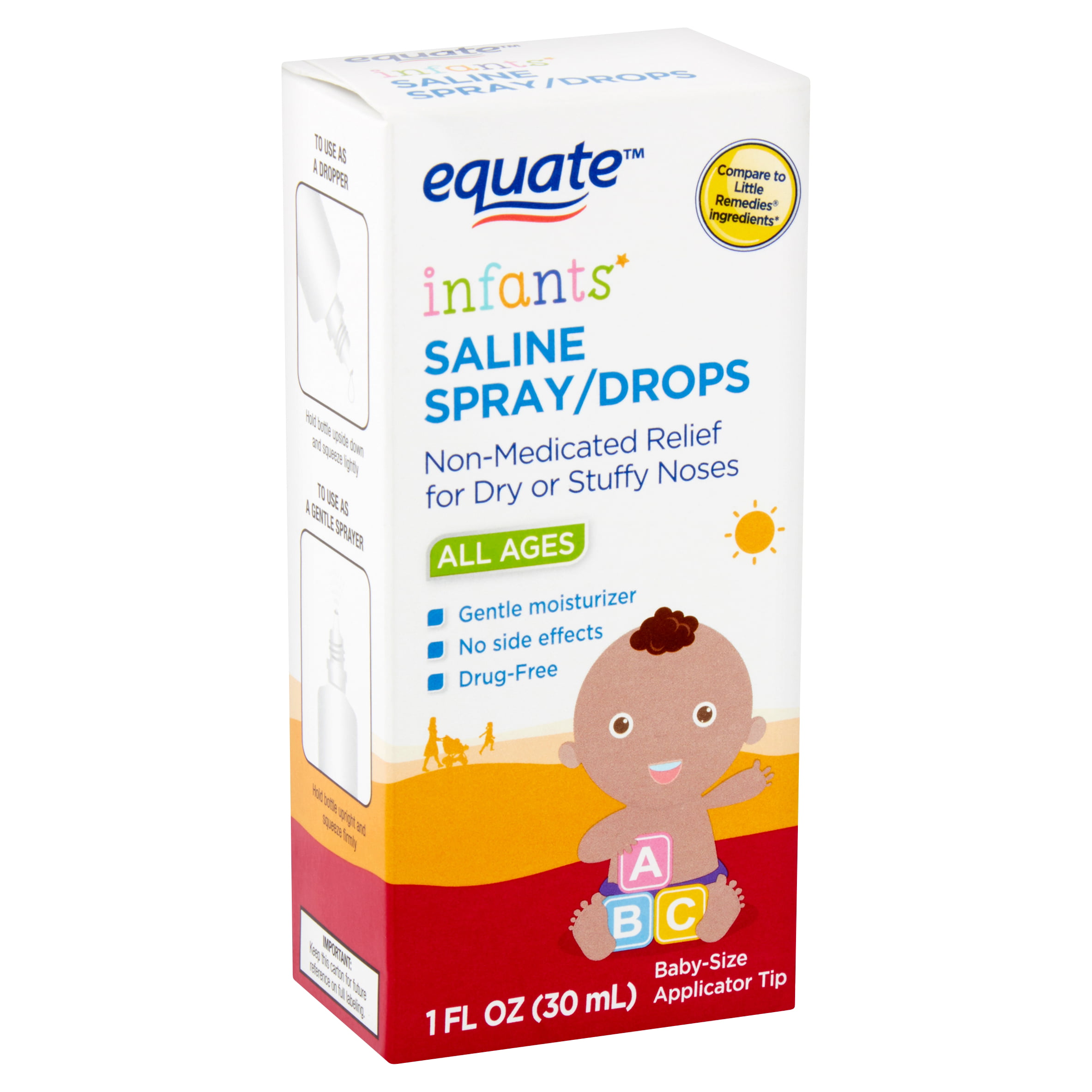 Equate Infants' Saline Spray/Drops, All 