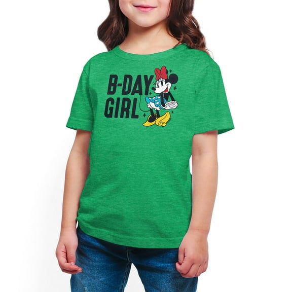Mickey & Friends - B-Day Girl - Toddler And Youth Girls Short Sleeve Graphic T-Shirt