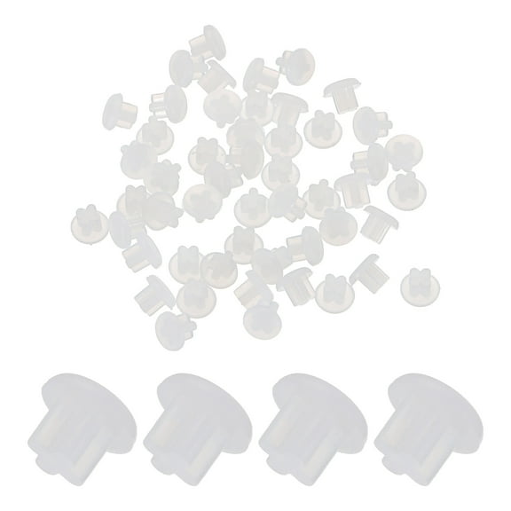 50pcs 3.5mm Headphone Jack Port Plugs Covers Caps Silicone Anti Dust Protectors for Earphone Jack, Clear